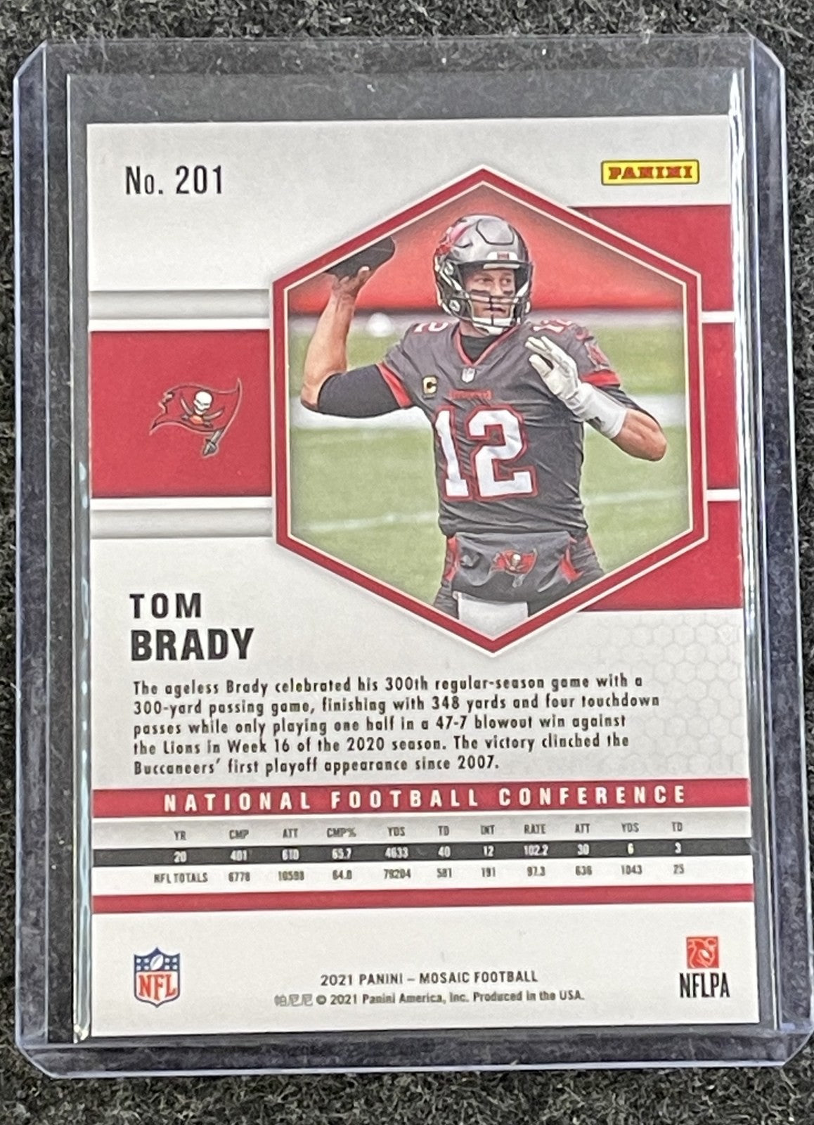 2021 Panini Mosaic #201 Tom Brady NFC Tampa Bay Buccaneers back