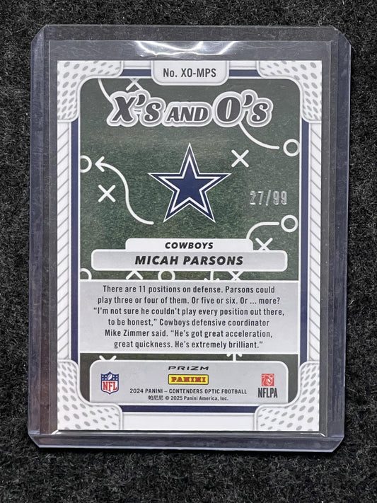 2024 Panini Contenders Optic #XO-MPS Micah Parsons Xs and Os Blue #/99 Cowboys