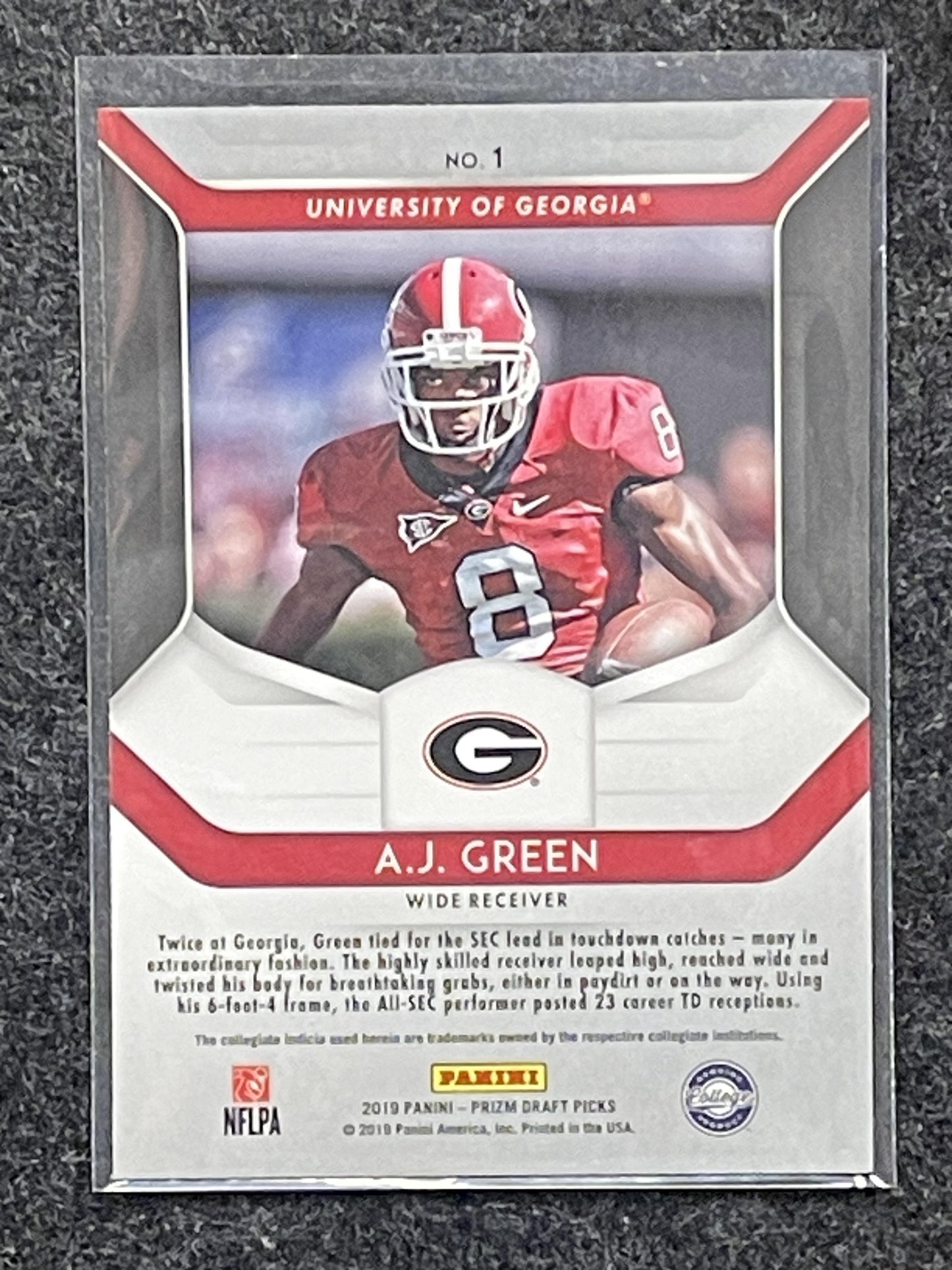 2019 Panini Prizm Draft Picks #1 A.J. Green Georgia Bulldogs