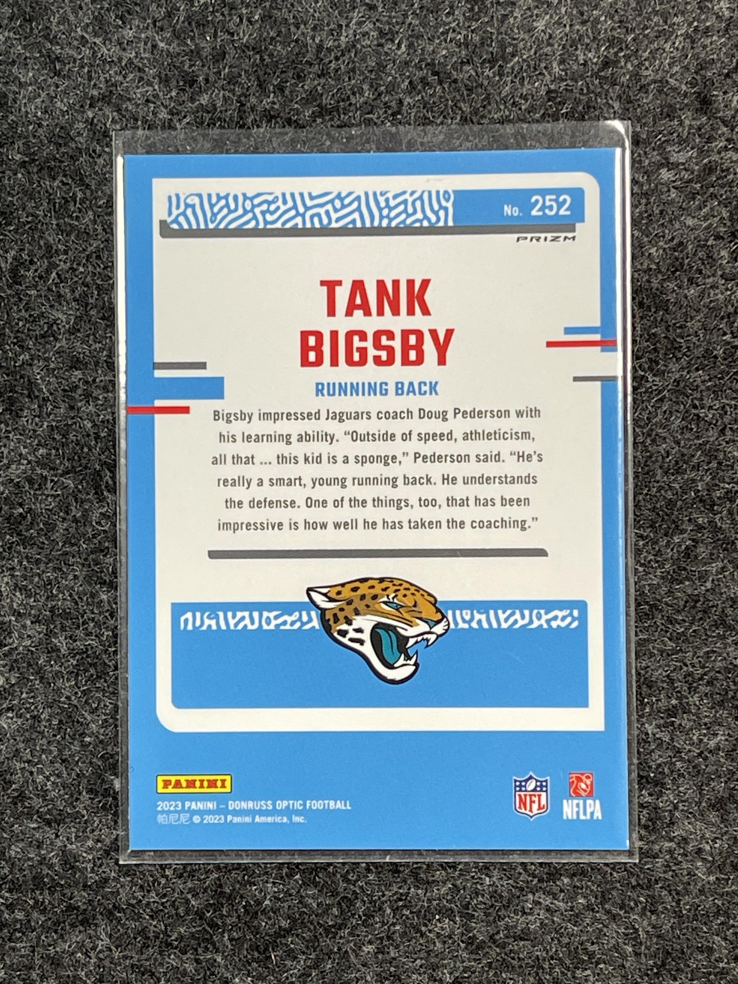 2023 Donruss Optic #252 Tank Bigsby Stars Jacksonville Jaguars RC
