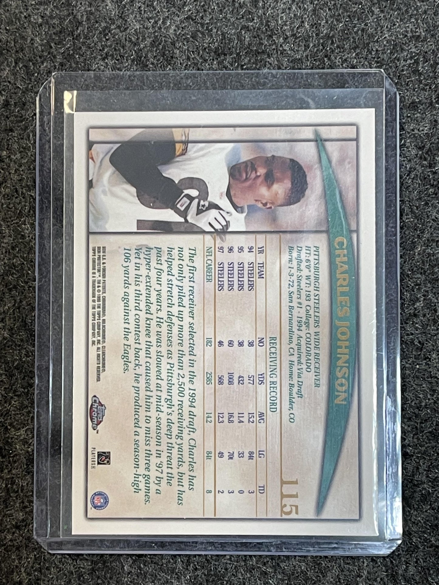 1998 Topps Chrome #115 Charles Johnson Pittsburgh Steelers