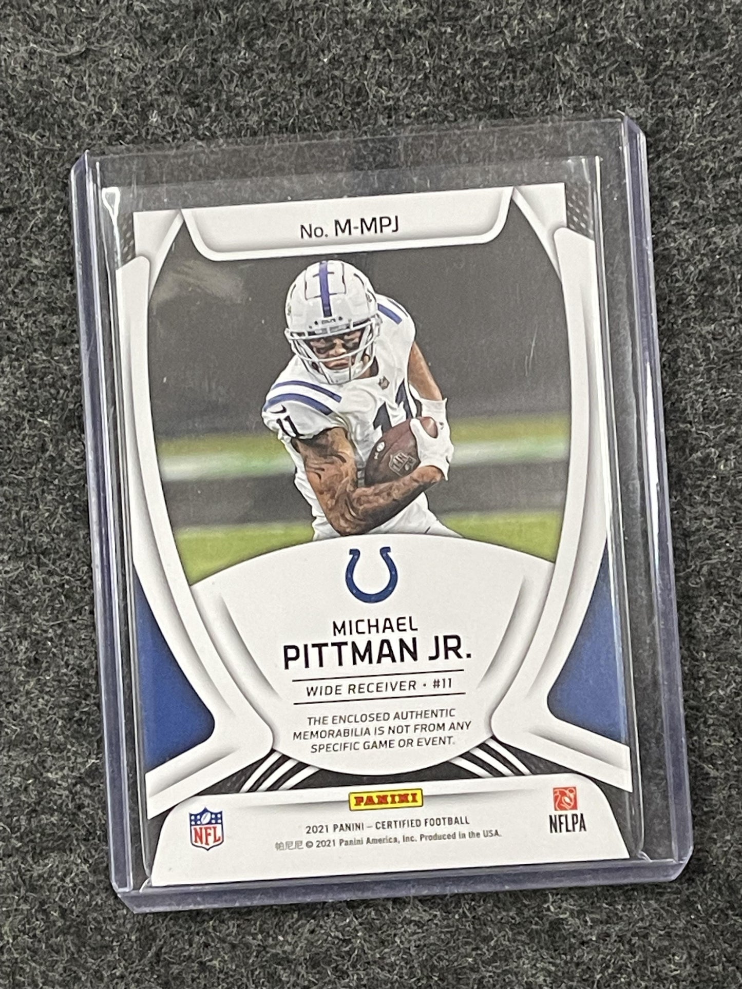 2021 Panini Certified #M-MPJ Michael Pittman Jr. Materials Red #/99 Colts