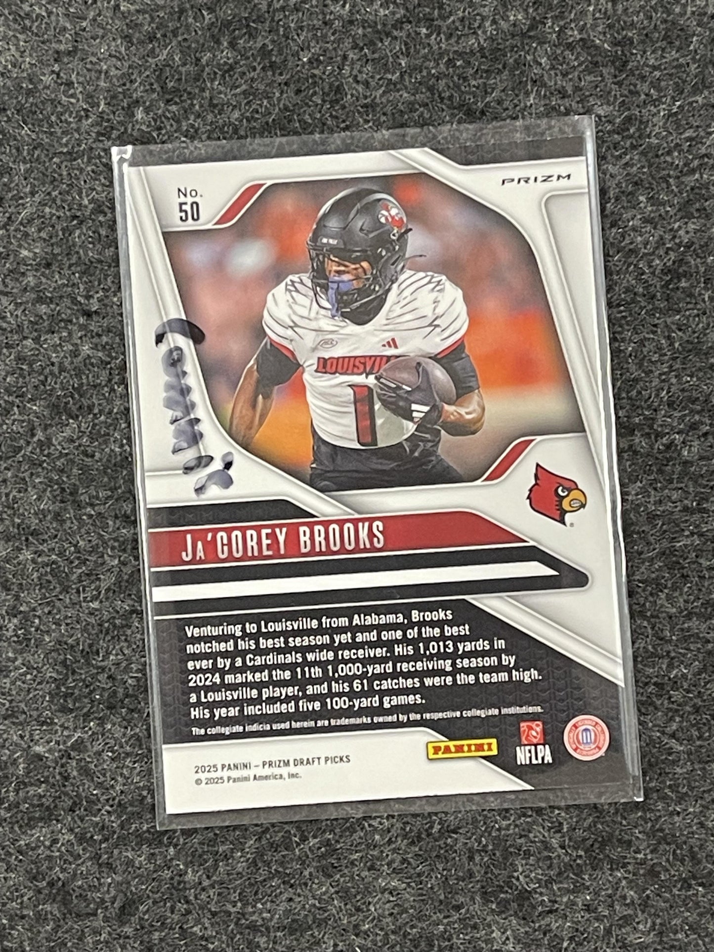 2025 Panini Prizm Draft Picks #50 Ja'Corey Brooks Prizms Purple Wave Louisville