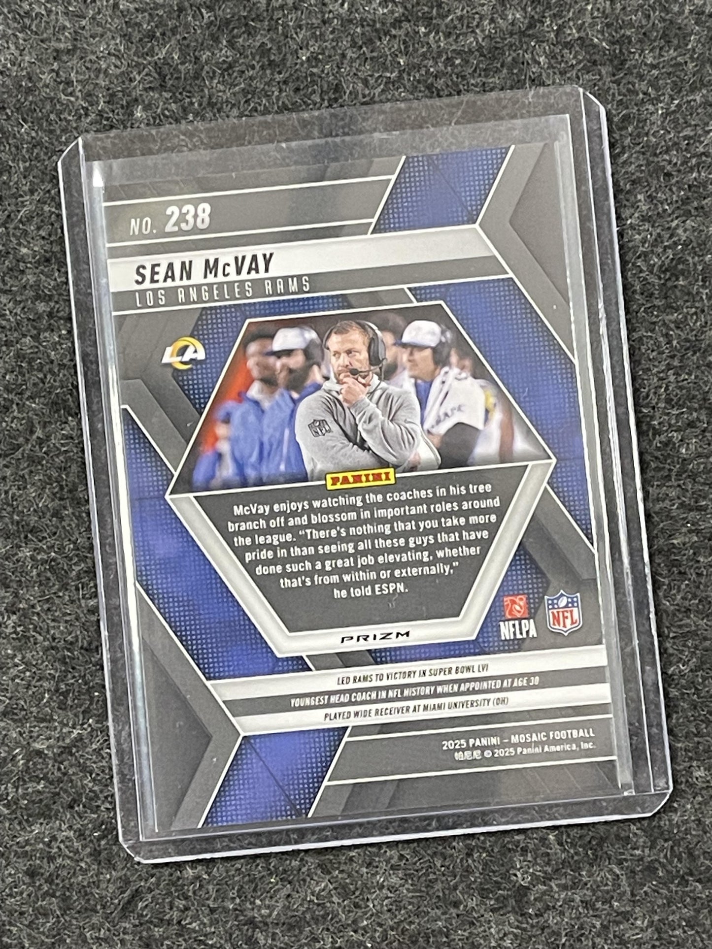 2025 Panini Mosaic #238 Sean McVay Mosaic Green Los Angeles Rams