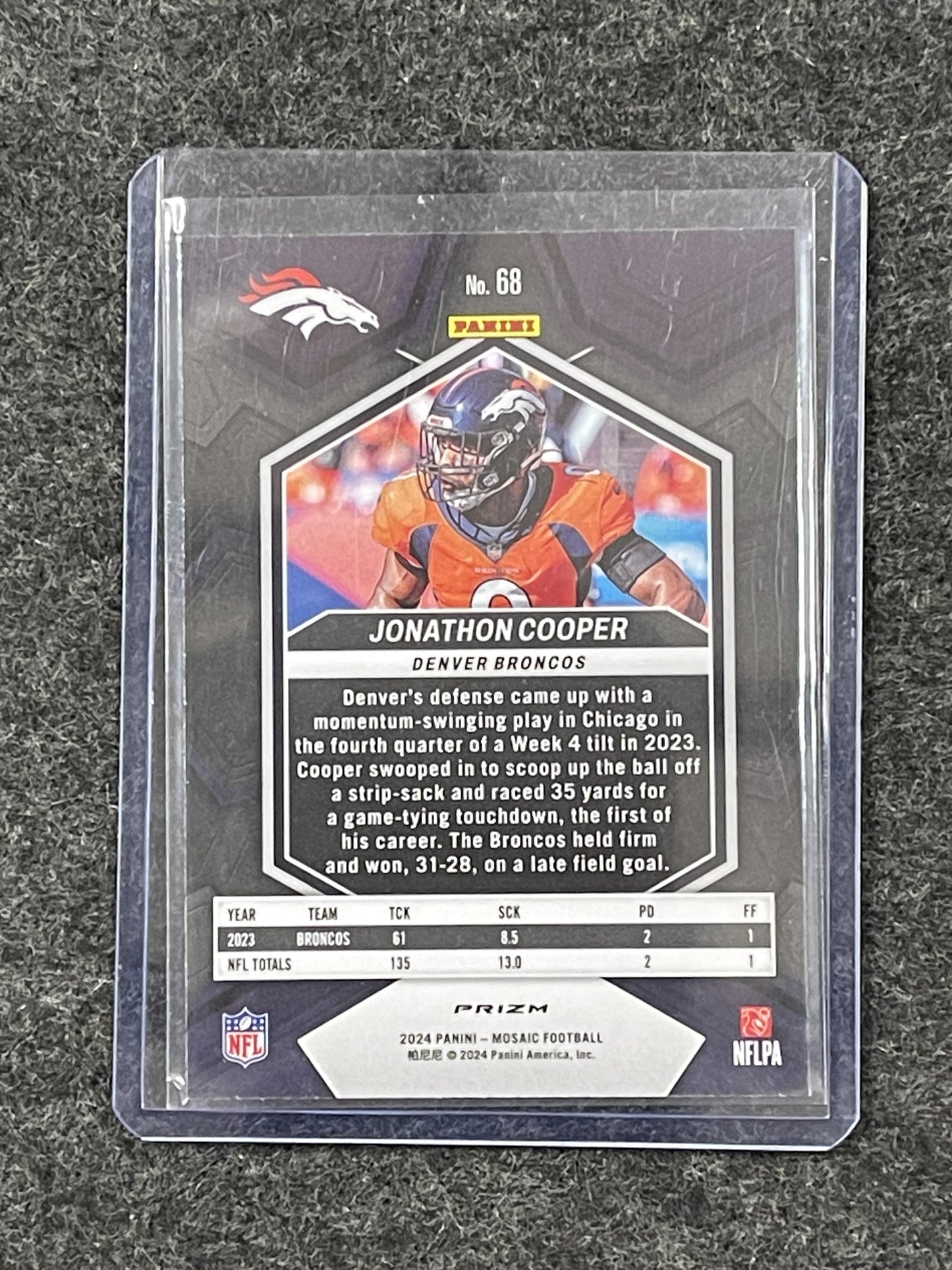 2024 Panini Mosaic #68 Jonathon Cooper Mosaic Genesis Denver Broncos