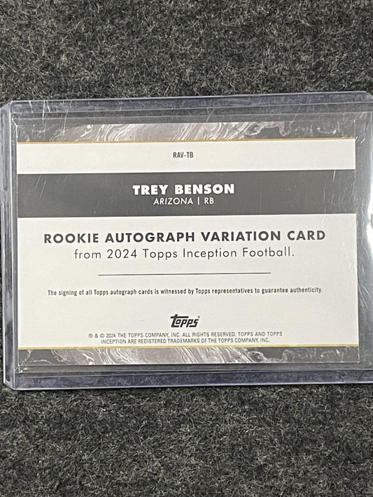 2024 Topps Inception #RAV-TB Trey Benson Rookie Autos Variations Green #/150