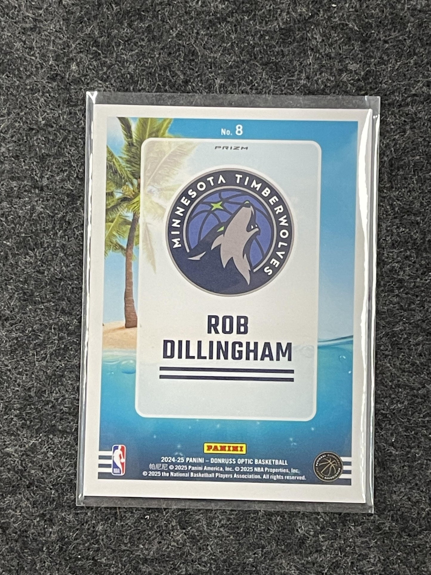 2024-25 Donruss Optic #8 Rob Dillingham Splash! Holo Minnesota Timberwolves