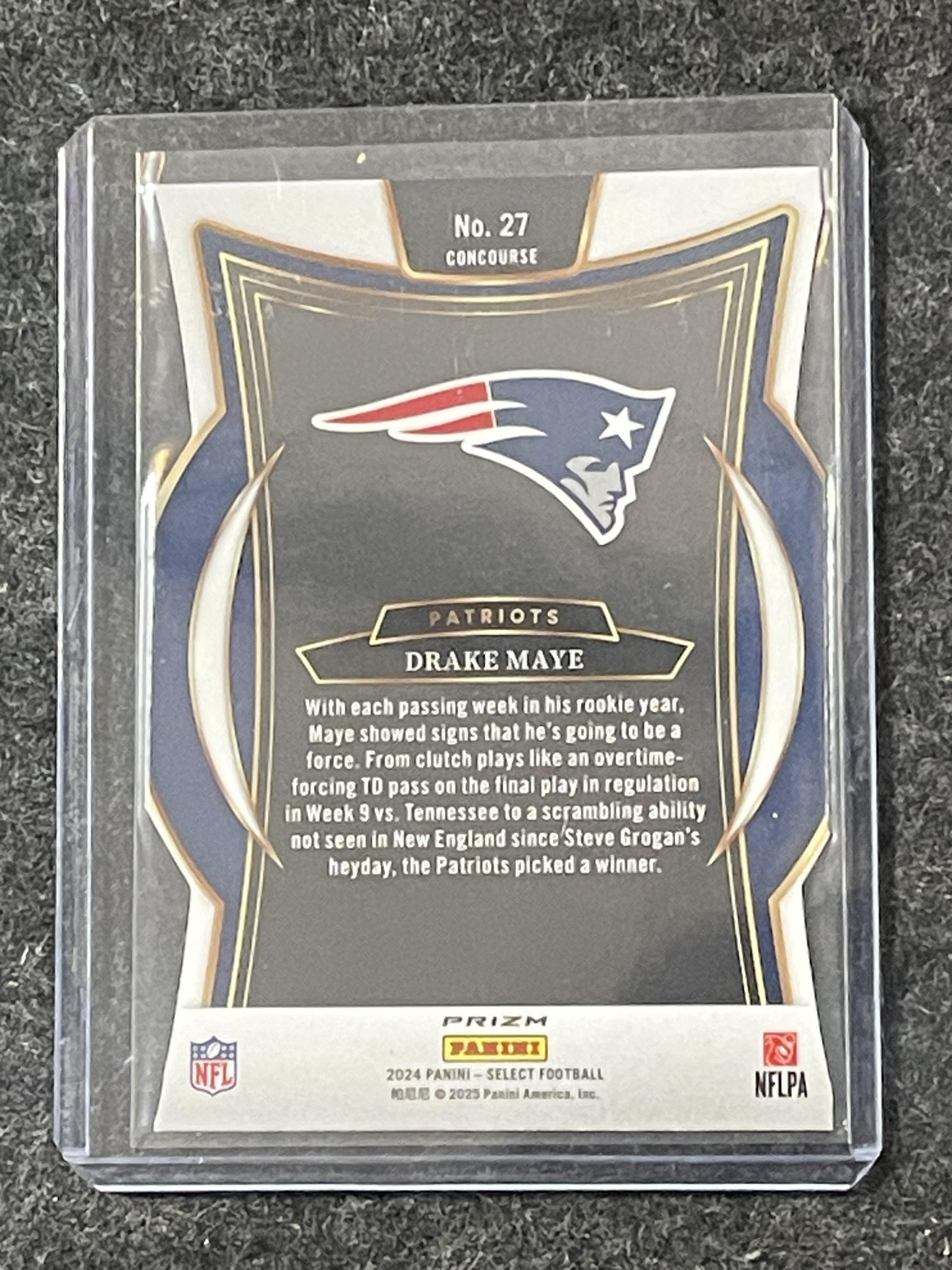 2024 Panini Select #27 Drake Maye Silver Prizm Die Cut New England Patriots RC