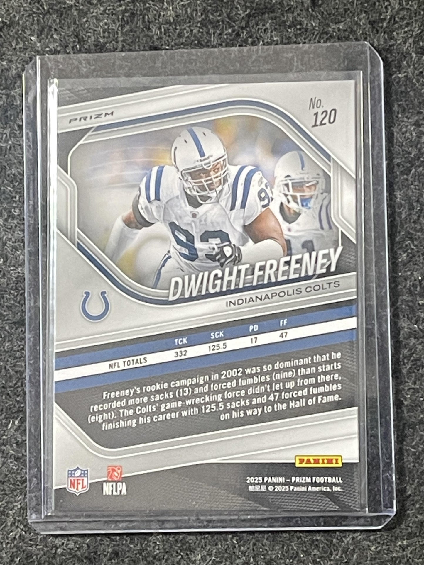 2025 Panini Prizm #120 Dwight Freeney Orange Ice Indianapolis Colts