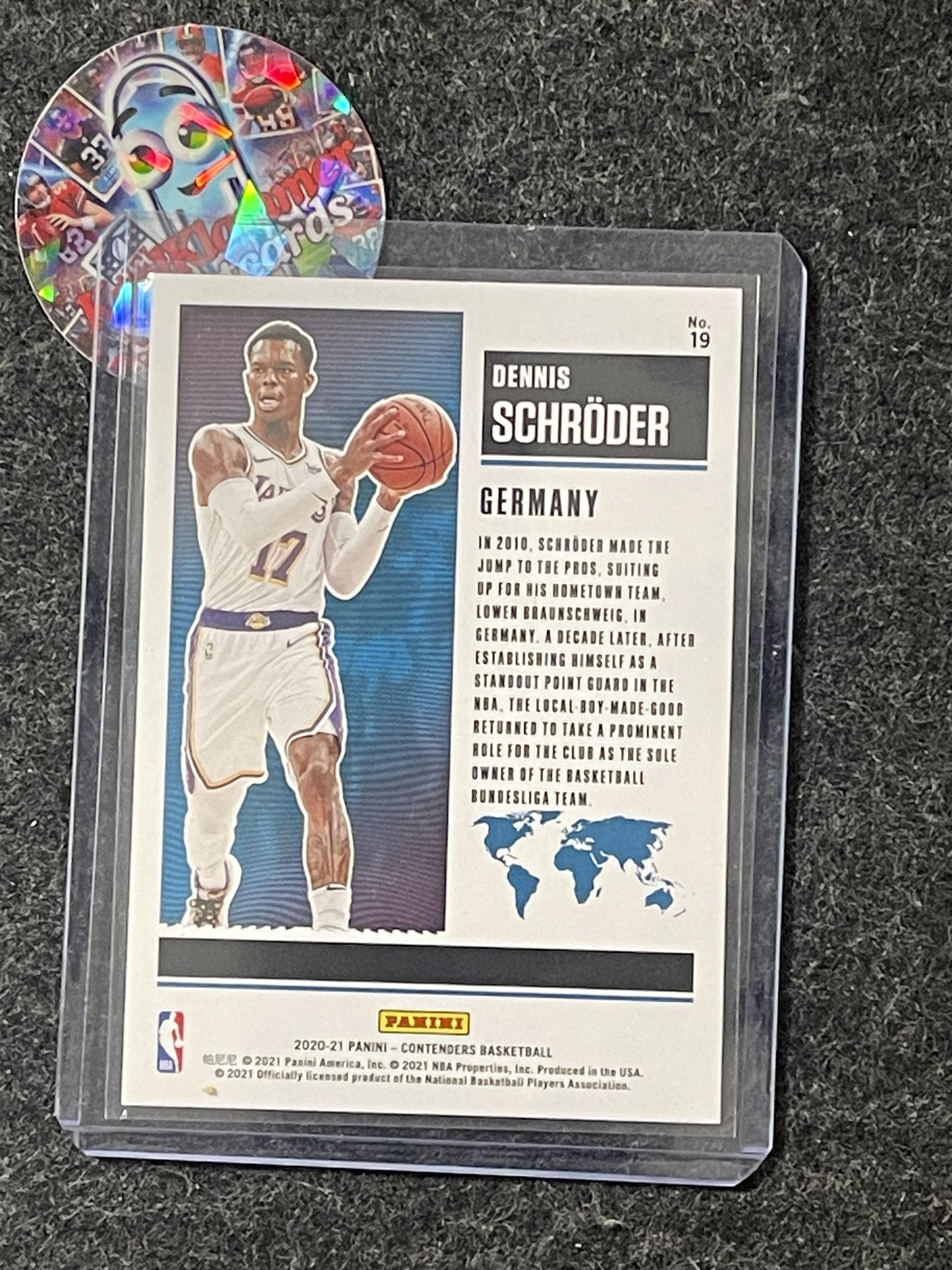 2020-21 Panini Contenders #19 Dennis Schroder International Ticket Red Lakers