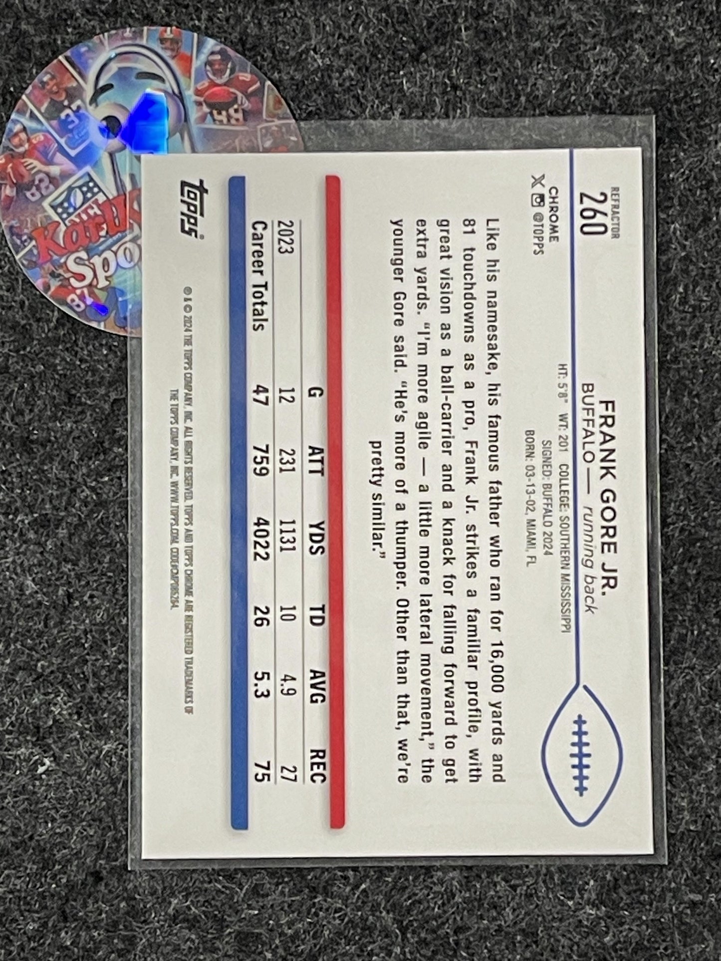 2024 Topps Chrome #260 Frank Gore Jr. Refractor