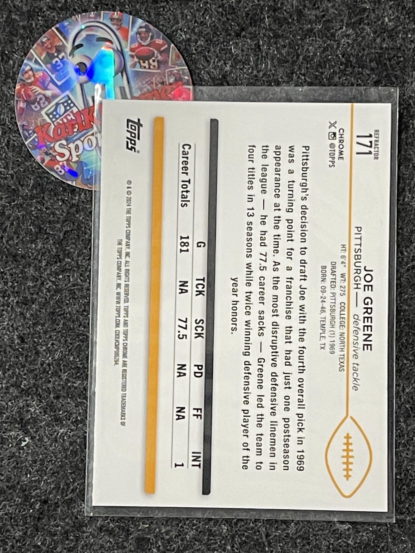 2024 Topps Chrome #171 Joe Greene Refractor