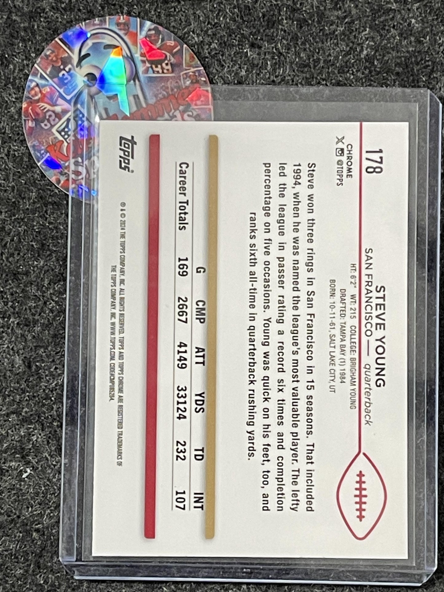 2024 Topps Chrome #178 Steve Young X-Fractor