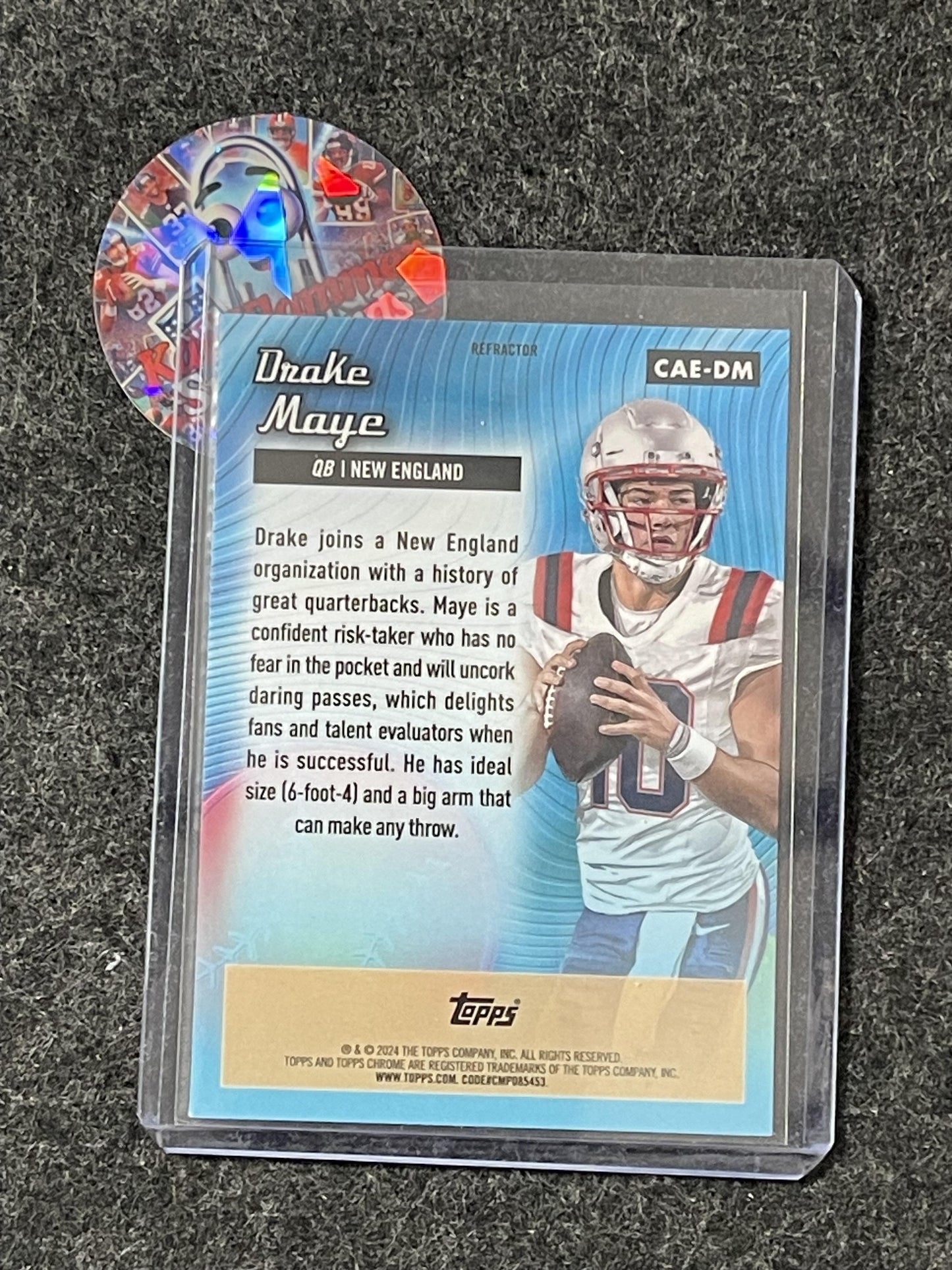 2024 Topps Chrome #CAE-DM Drake Maye Chrome All-Etch Refractor