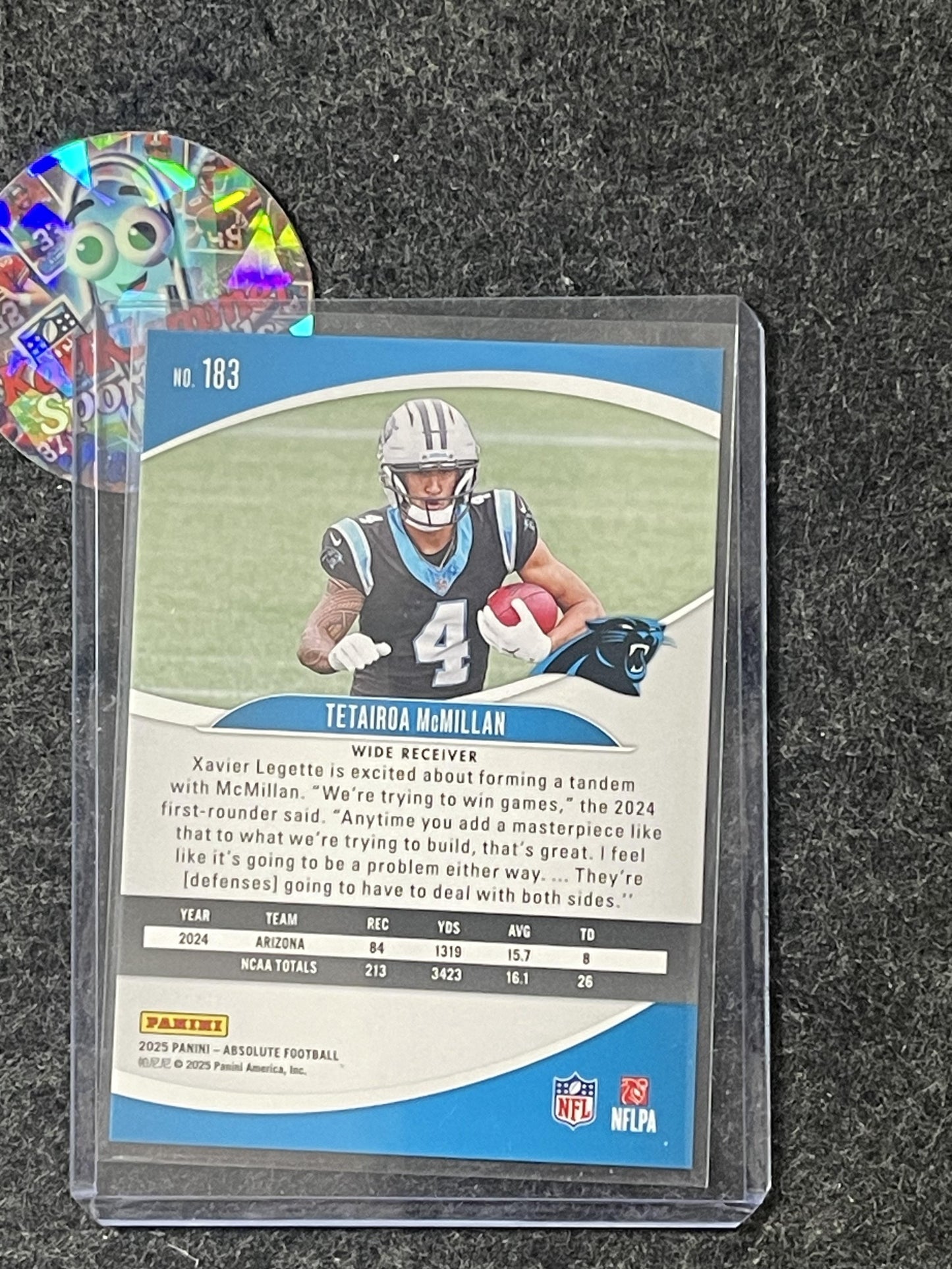 2025 Panini Absolute #183 Tetairoa McMillan Retail Carolina Panthers RC