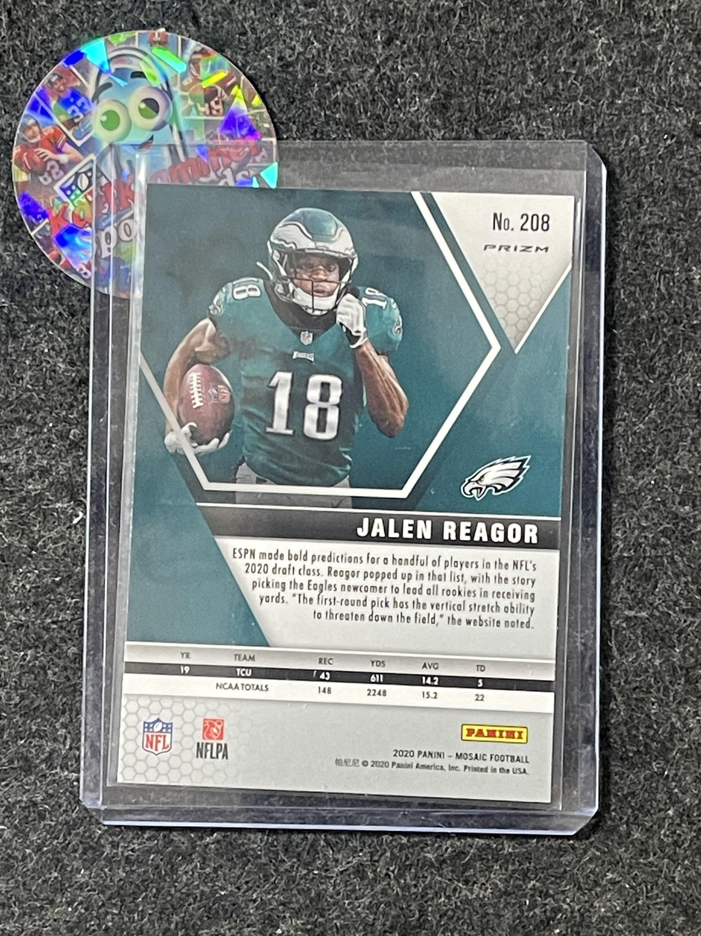 2020 Panini Mosaic #208 Jalen Reagor Prizm Genesis Philadelphia Eagles RC