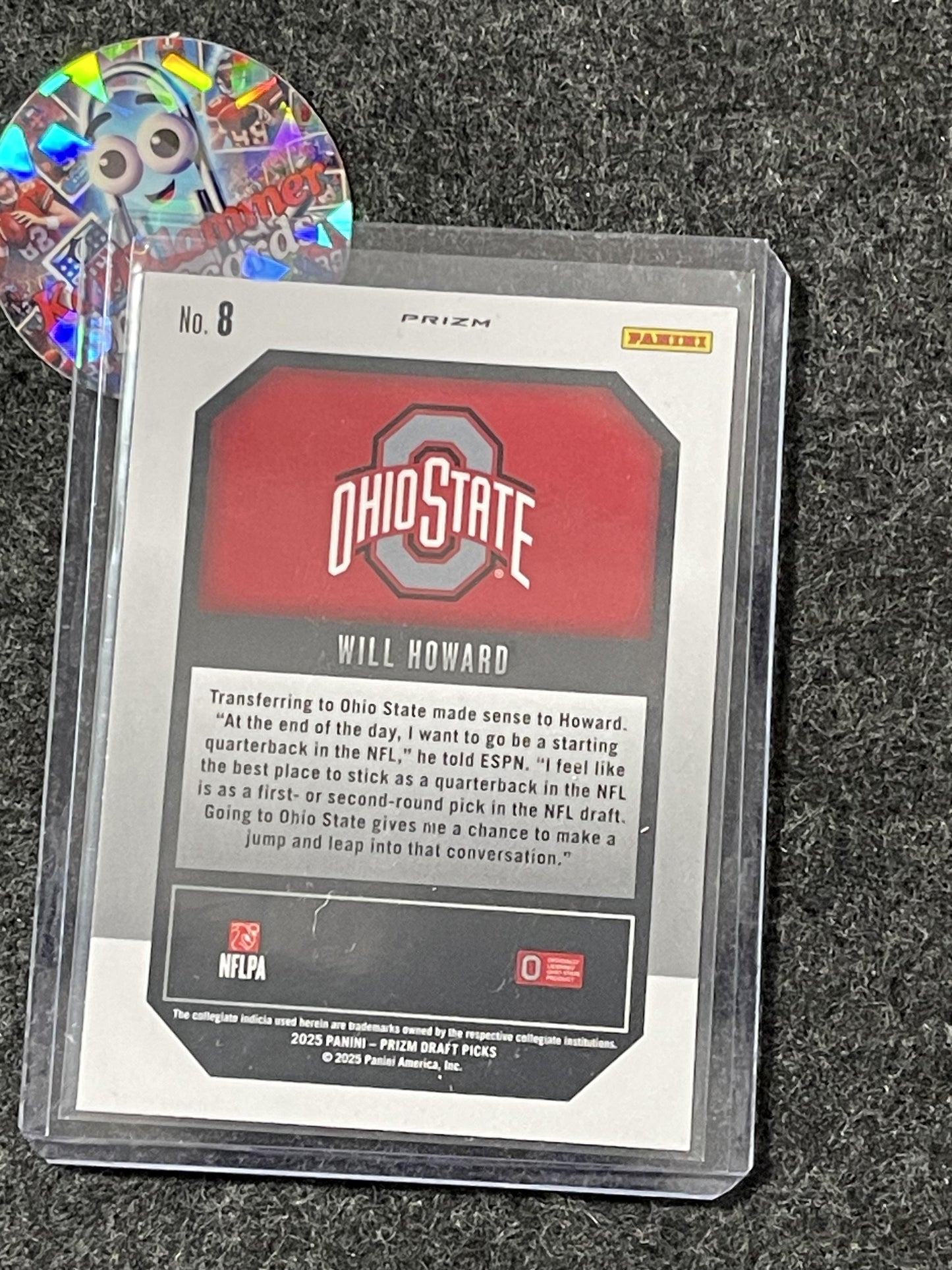 2025 Panini Prizm Draft Picks #8 Will Howard New Recruits Gold Ice Ohio State Buckeyes
