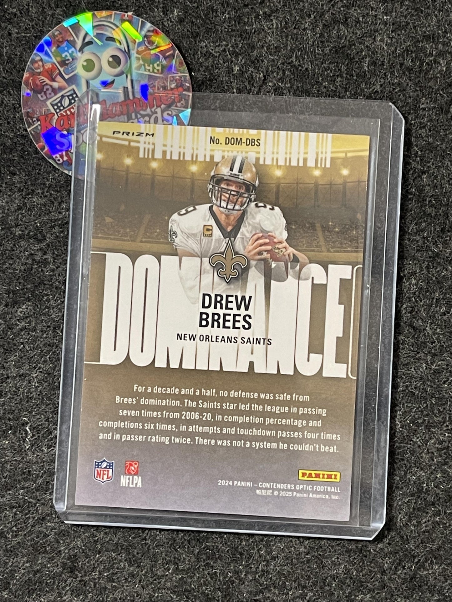 2024 Panini Contenders Optic #DOM-DBS Drew Brees Dominance New Orleans Saints