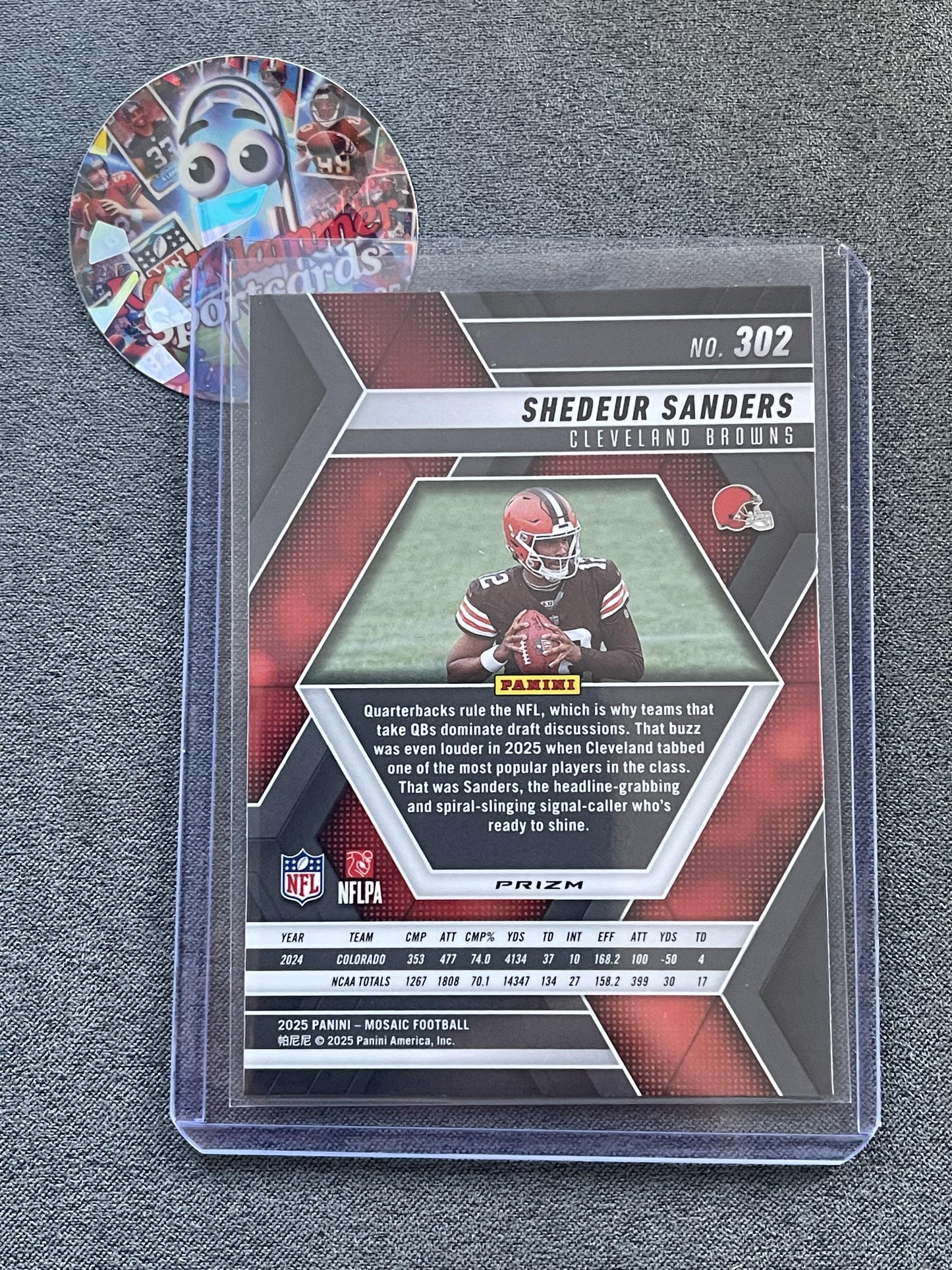 2025 Panini Mosaic #302 Shedeur Sanders Mosaic Choice Red and Green Browns