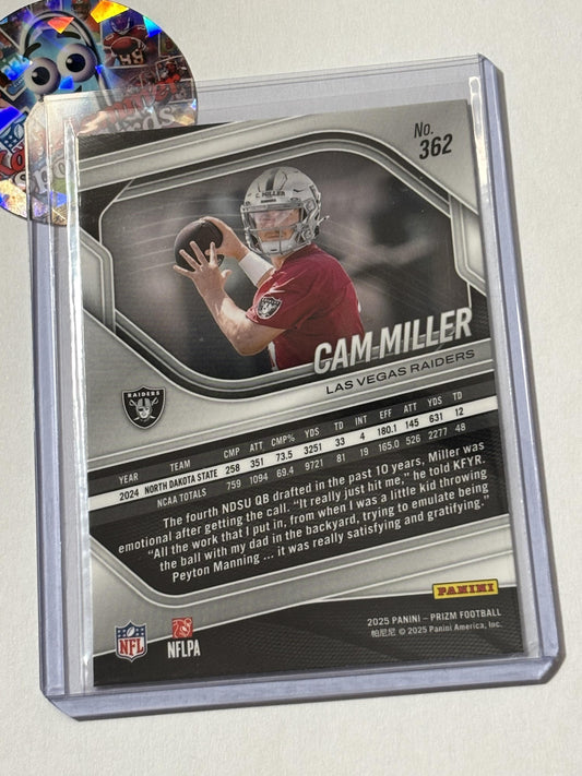 2025 Panini Prizm #362 Cam Miller Las Vegas Raiders RC