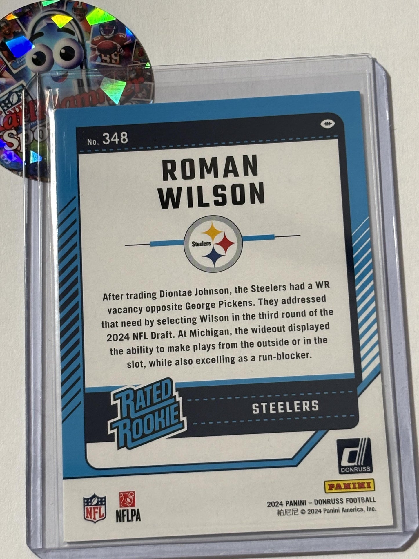 2024 Donruss #348 Roman Wilson Pittsburgh Steelers RC