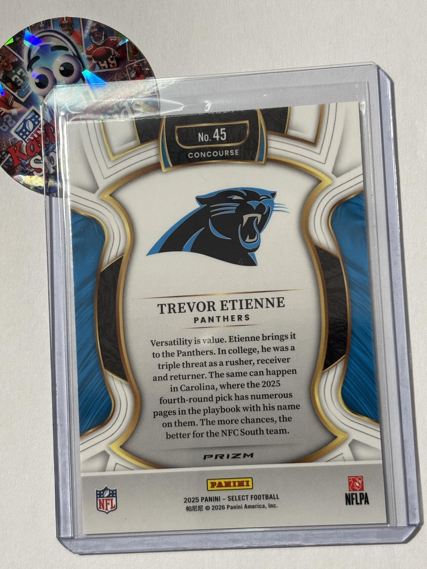 2025 Panini Select #45 Trevor Etienne Pink Prizm Shock Carolina Panthers