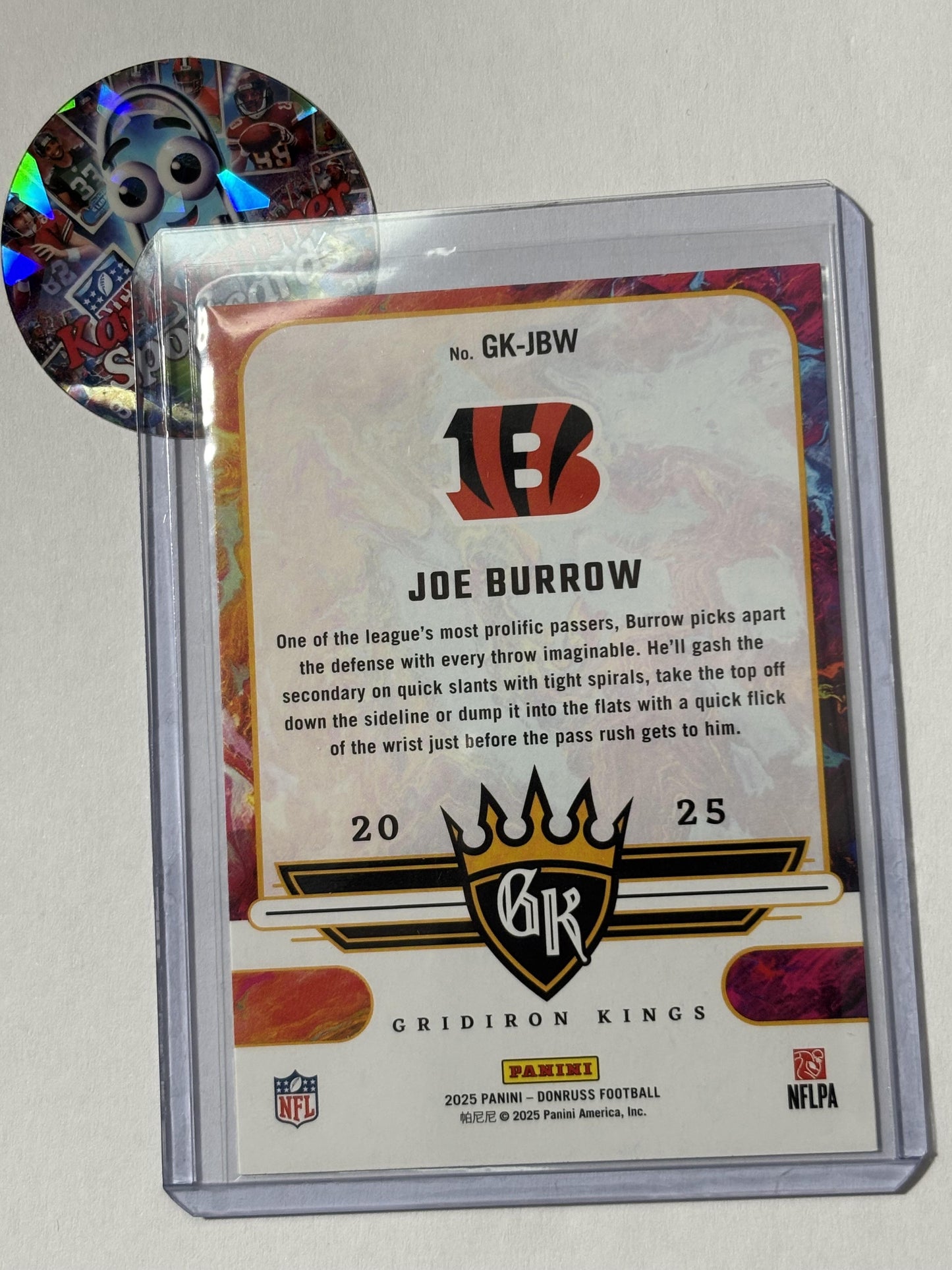 2025 Donruss #GK-JBW Joe Burrow Gridiron Kings Cincinnati Bengals