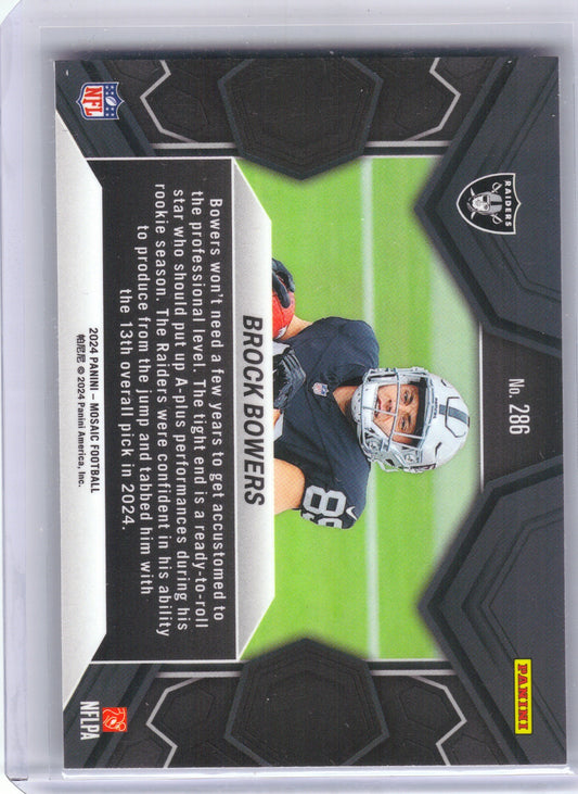 Brock Bowers Las Vegas Raiders 2024 Panini Mosaic #286 (Back)