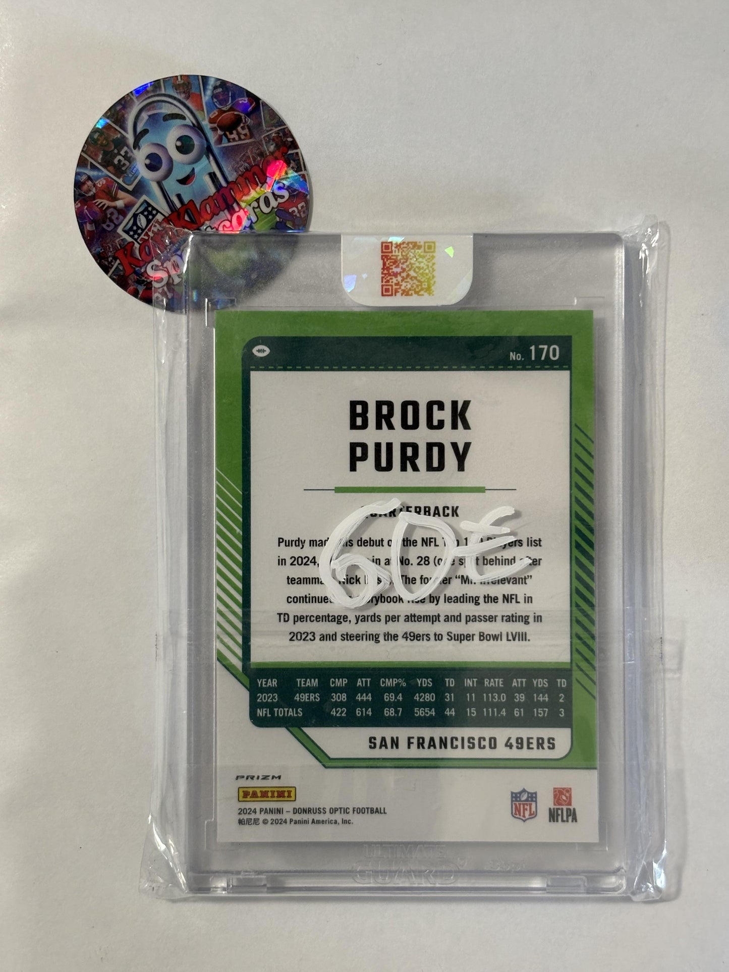 2024 Donruss Optic #170 Brock Purdy White Sparkle San Francisco 49ers