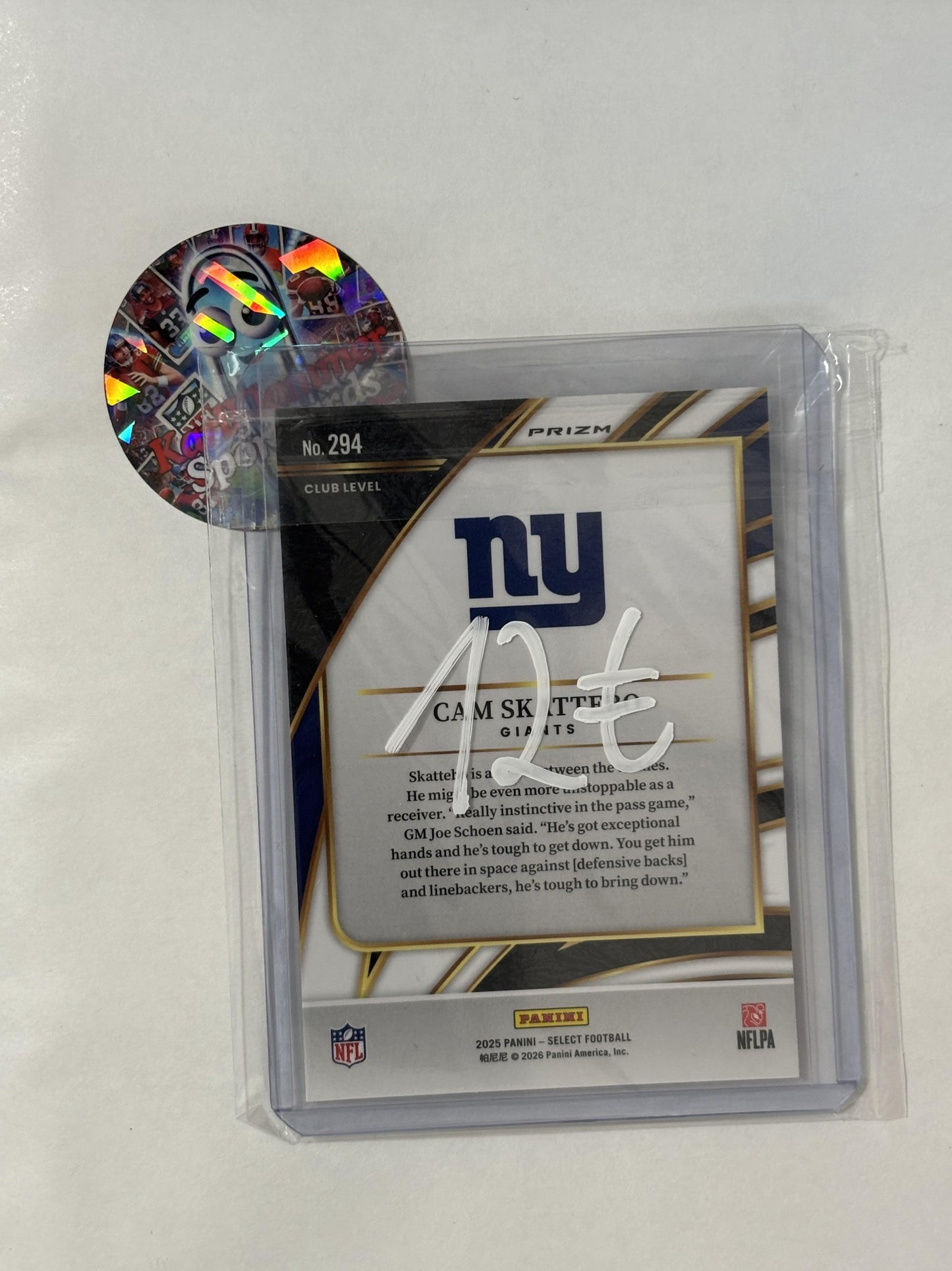 2025 Panini Select #294 Cam Skattebo Pink Prizm Shock New York Giants