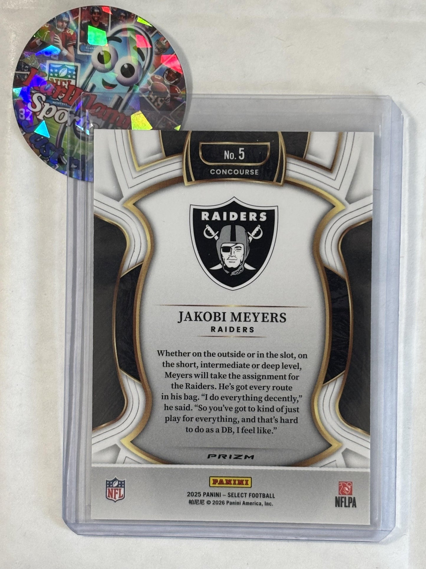 2025 Panini Select #5 Jakobi Meyers Silver Prizm Las Vegas Raiders