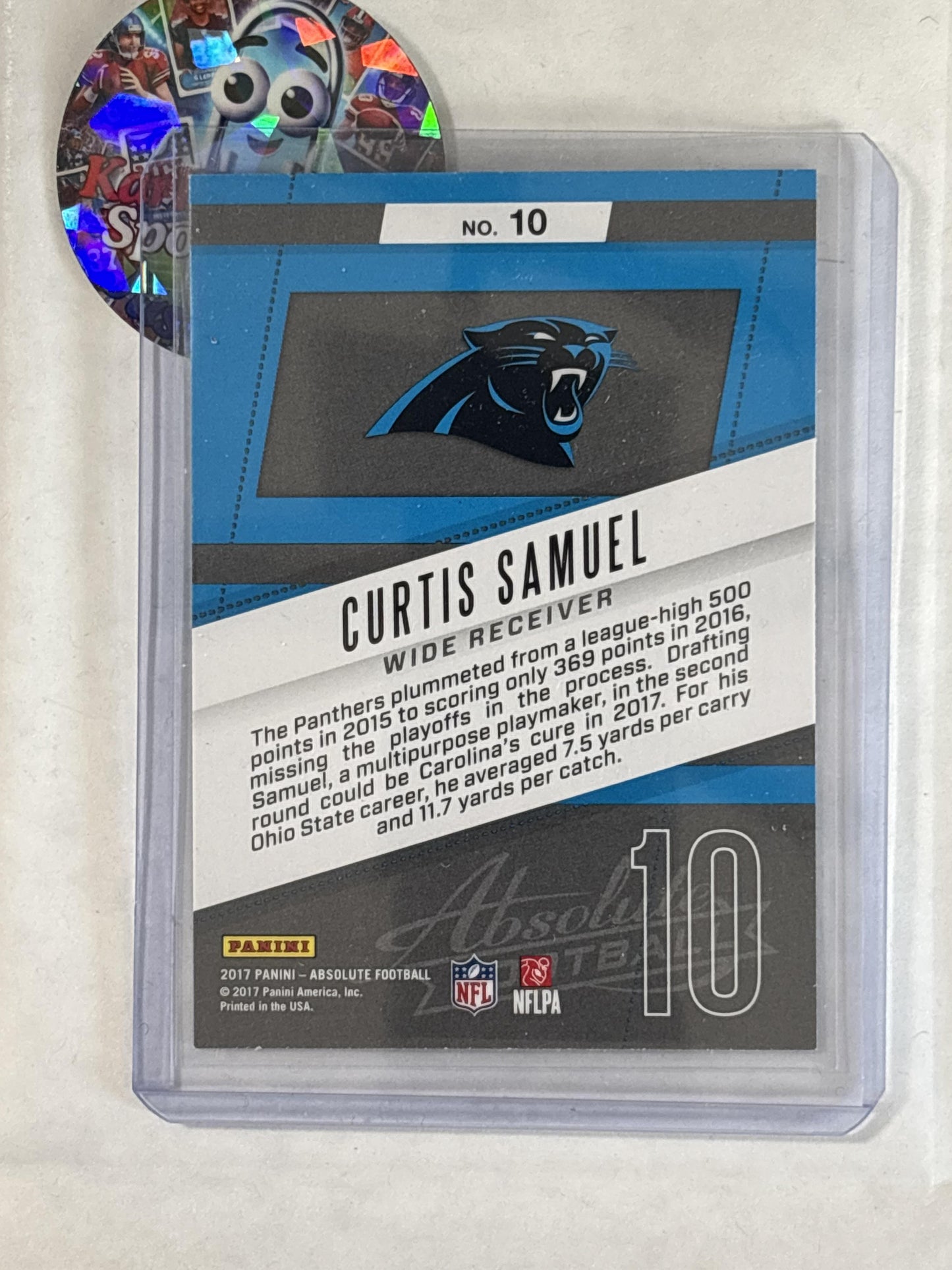 2017 Panini Absolute #10 Curtis Samuel Rookie Roundup Carolina Panthers