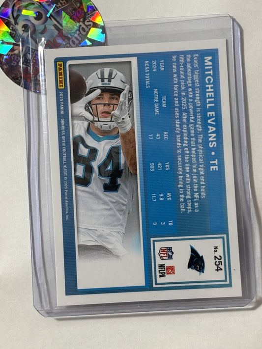 2025 Donruss Optic #254 Mitchell Evans Carolina Panthers RC