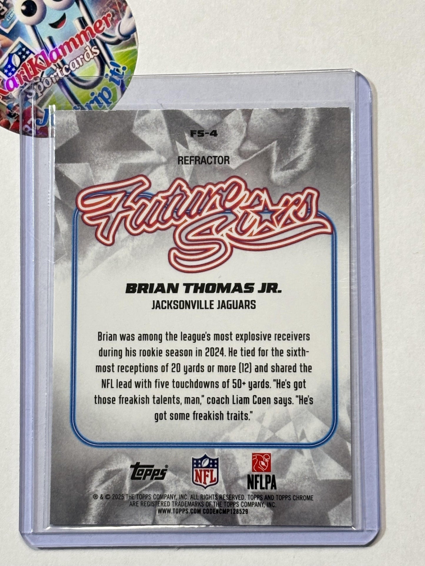 2025 Topps Chrome #FS-4 Brian Thomas Jr. Future Stars Refractor Jacksonville Jaguars