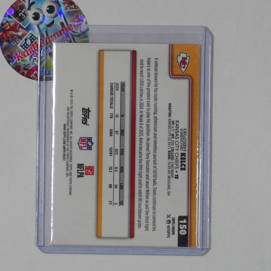 2025 Topps Chrome #150 Travis Kelce Pulsar Refractor Kansas City Chiefs