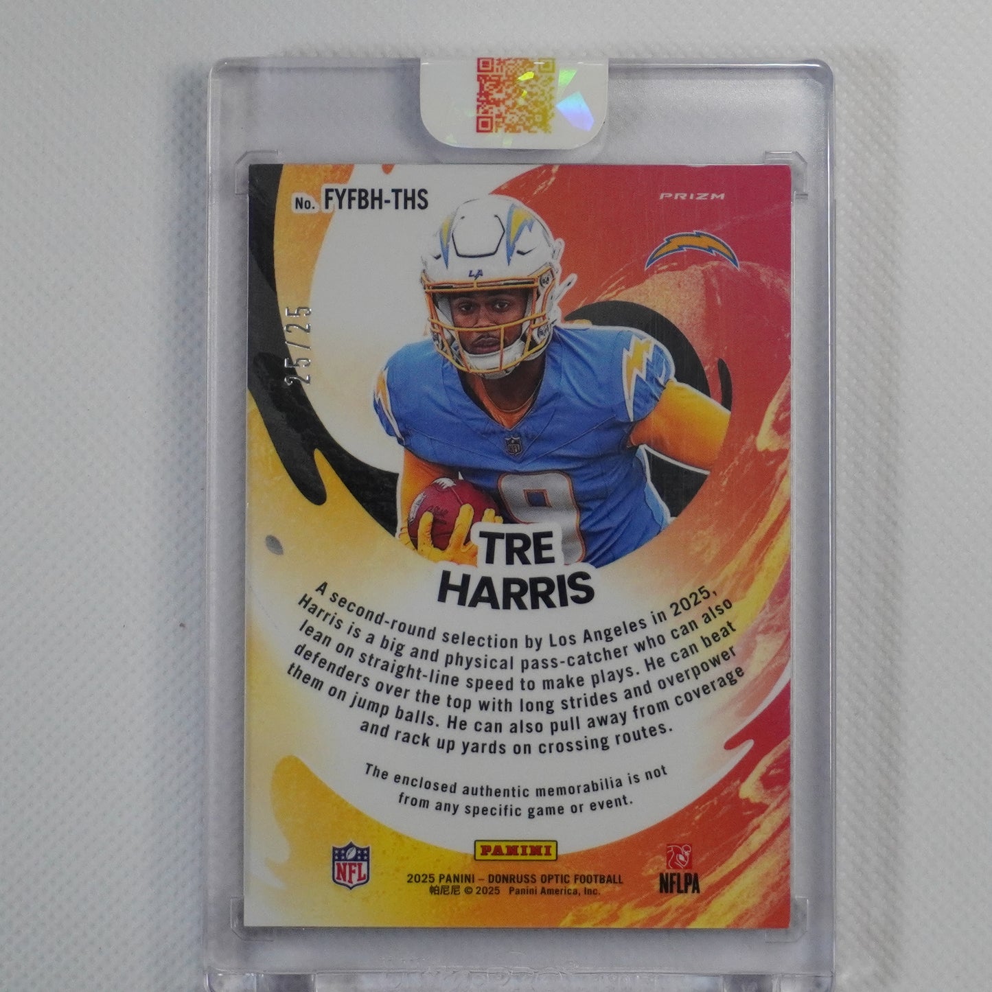 2025 Donruss Optic #FYFBH-THS Tre Harris Black Pandora #/25 Chargers
