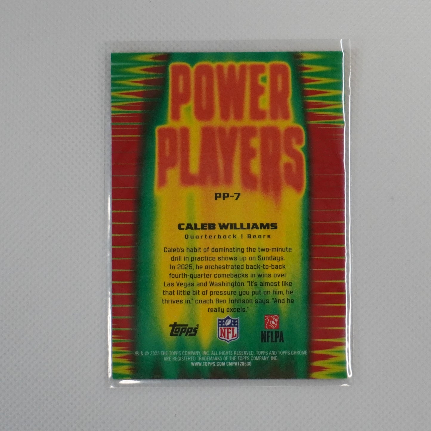 2025 Topps Chrome #PP-7 Caleb Williams Power Players Chicago Bears