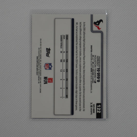 2025 Topps Chrome #122 Henry To'oTo'o Houston Texans