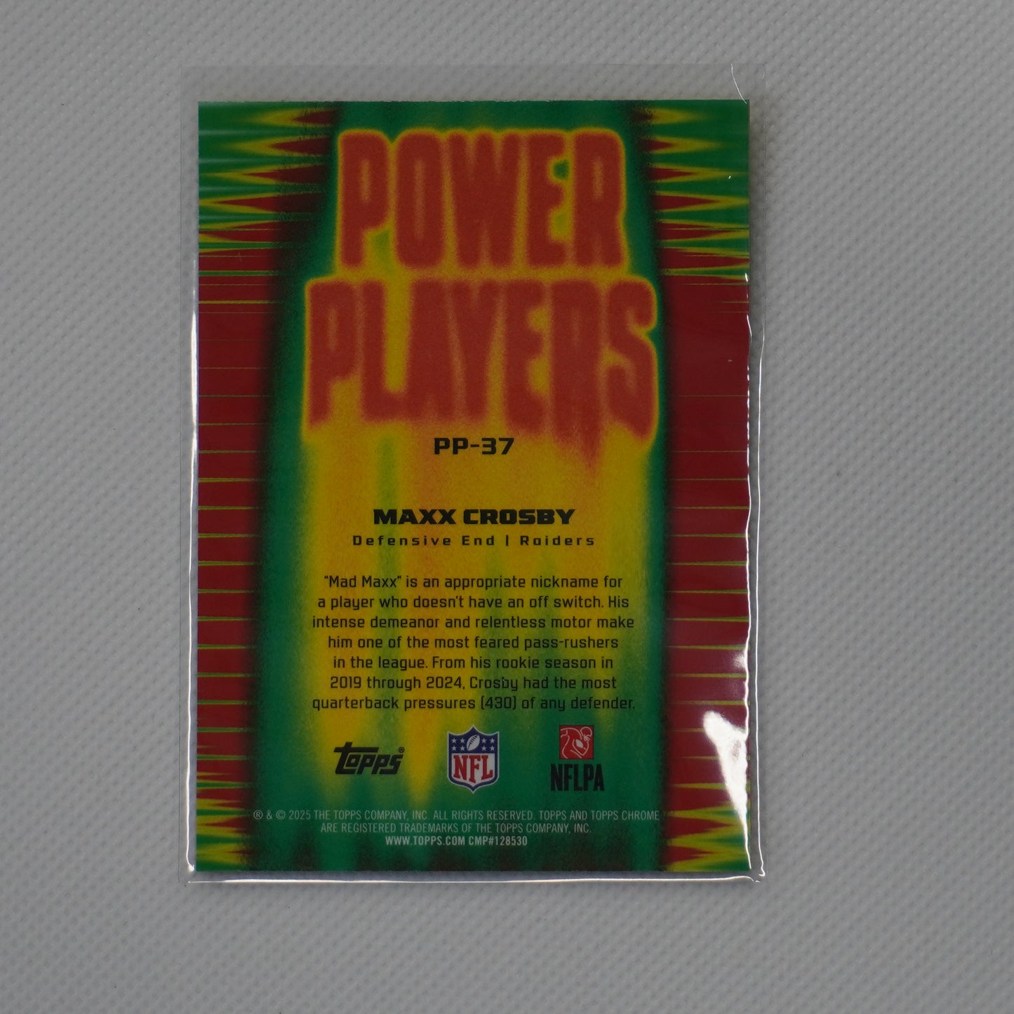 2025 Topps Chrome #PP-37 Maxx Crosby Power Players Las Vegas Raiders
