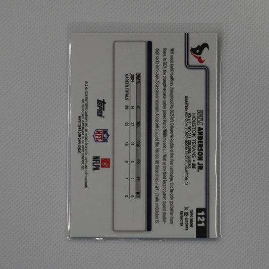 2025 Topps Chrome #121 Will Anderson Jr. Refractor Houston Texans