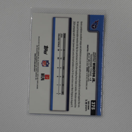 2025 Topps Chrome #375 Kevin Winston Jr. Tennessee Titans RC