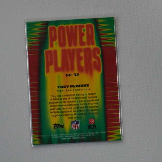 2025 Topps Chrome #PP-32 Trey McBride Power Players X-Fractor Arizona Cardinals