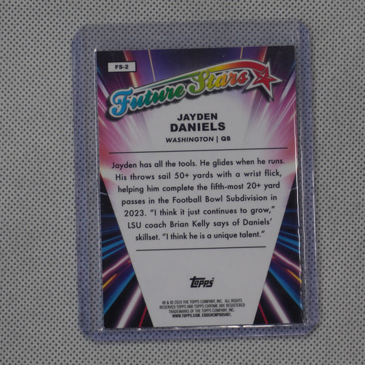 2024 Topps Chrome #FS-2 Jayden Daniels Future Stars Lazer Refractor Washington