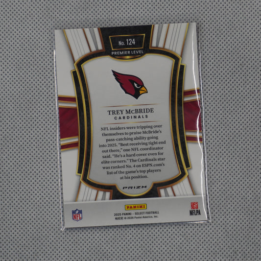 2025 Panini Select #124 Trey McBride Pink Prizm Shock Arizona Cardinals