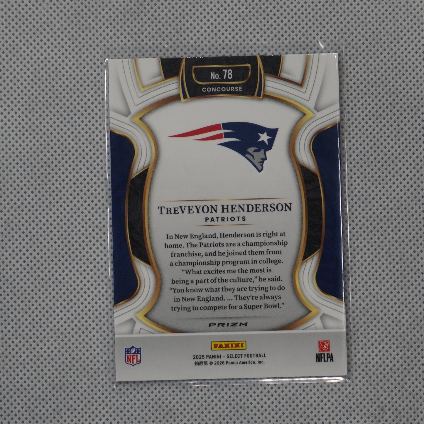 2025 Panini Select #78 TreVeyon Henderson Pink Prizm Shock Patriots RC