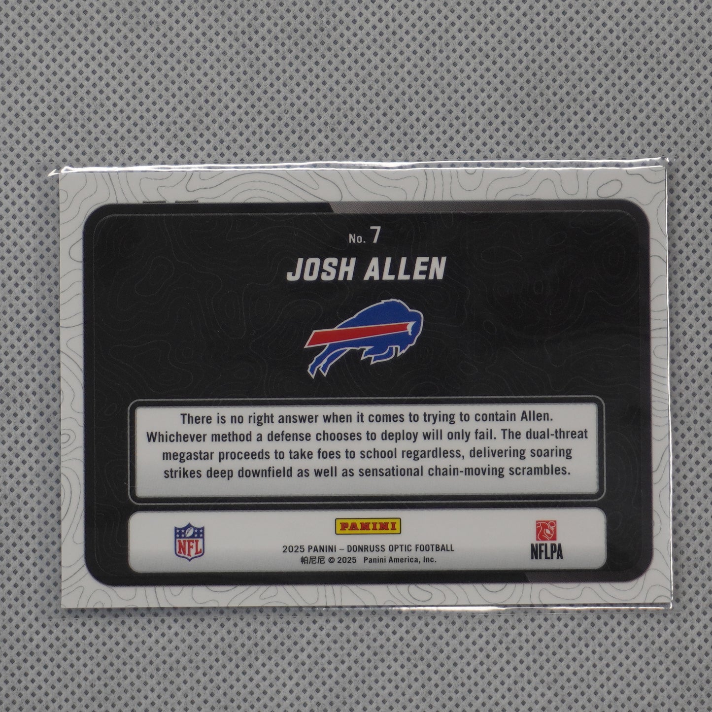 2025 Donruss Optic #7 Josh Allen Passing Grade Buffalo Bills