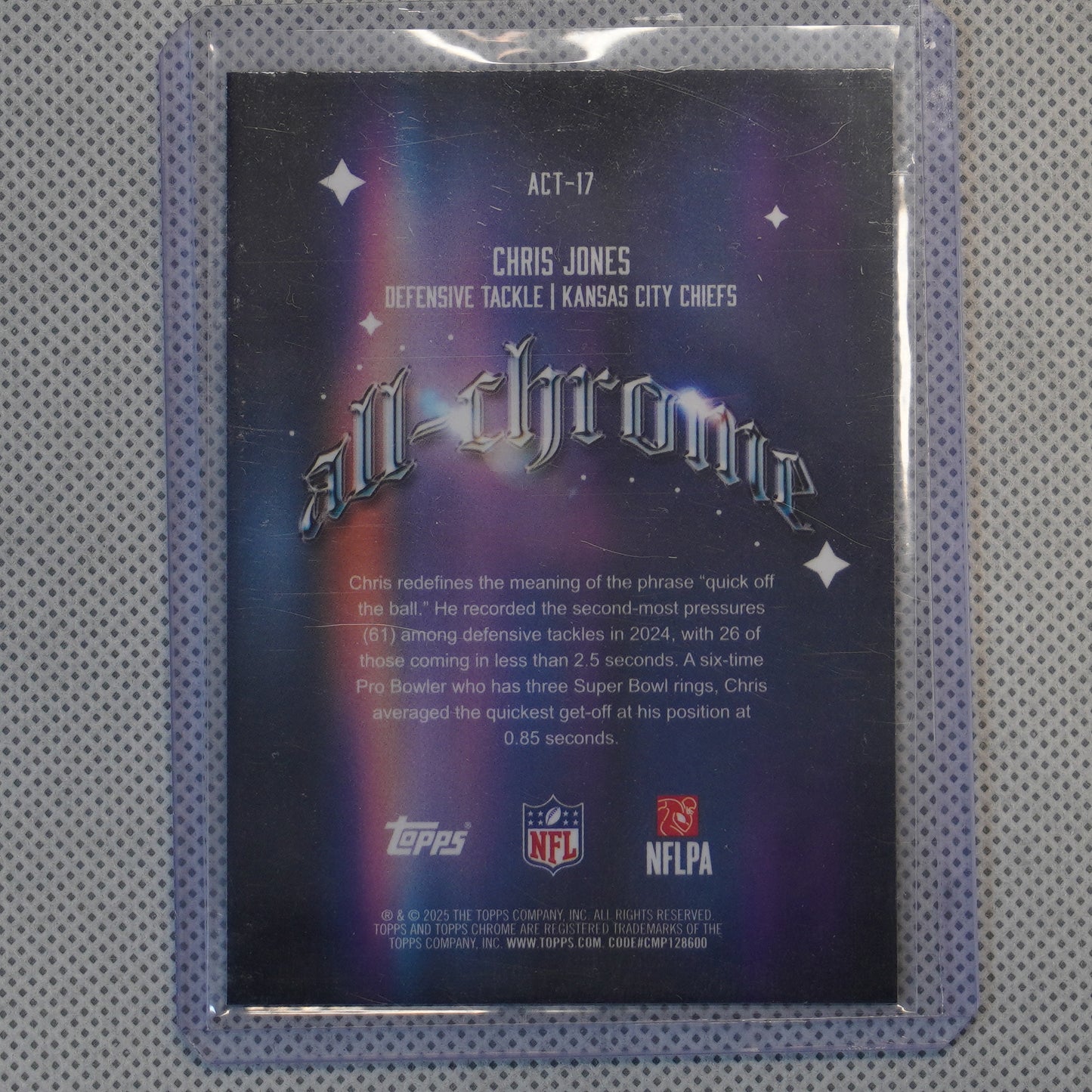 2025 Topps Chrome #ACT-17 Chris Jones All Chrome Team Kansas City Chiefs