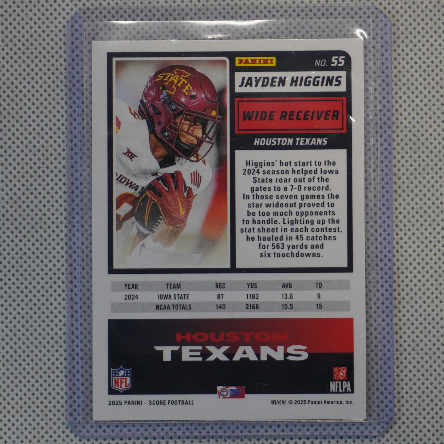 2025 Score-A-Treat #55 Jayden Higgins Houston Texans