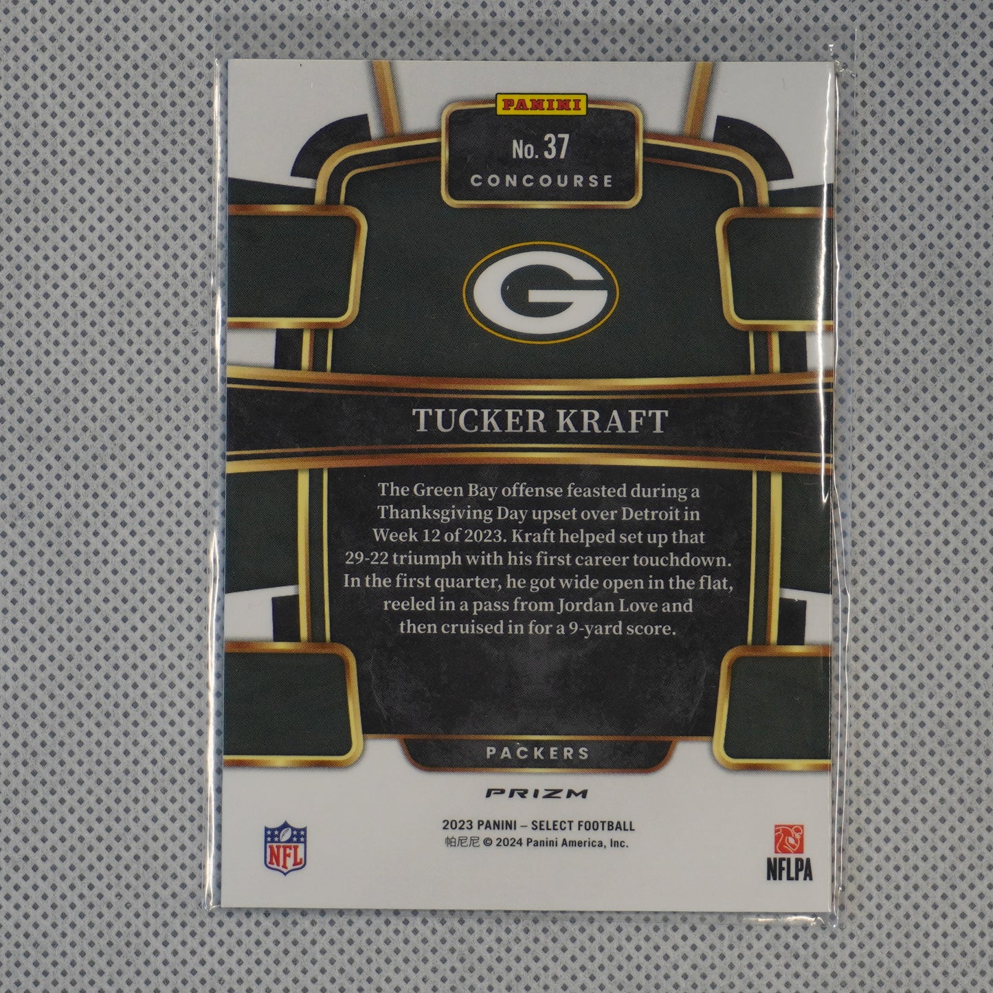 2023 Panini Select #37 Tucker Kraft Silver Prizms Green Bay Packers RC