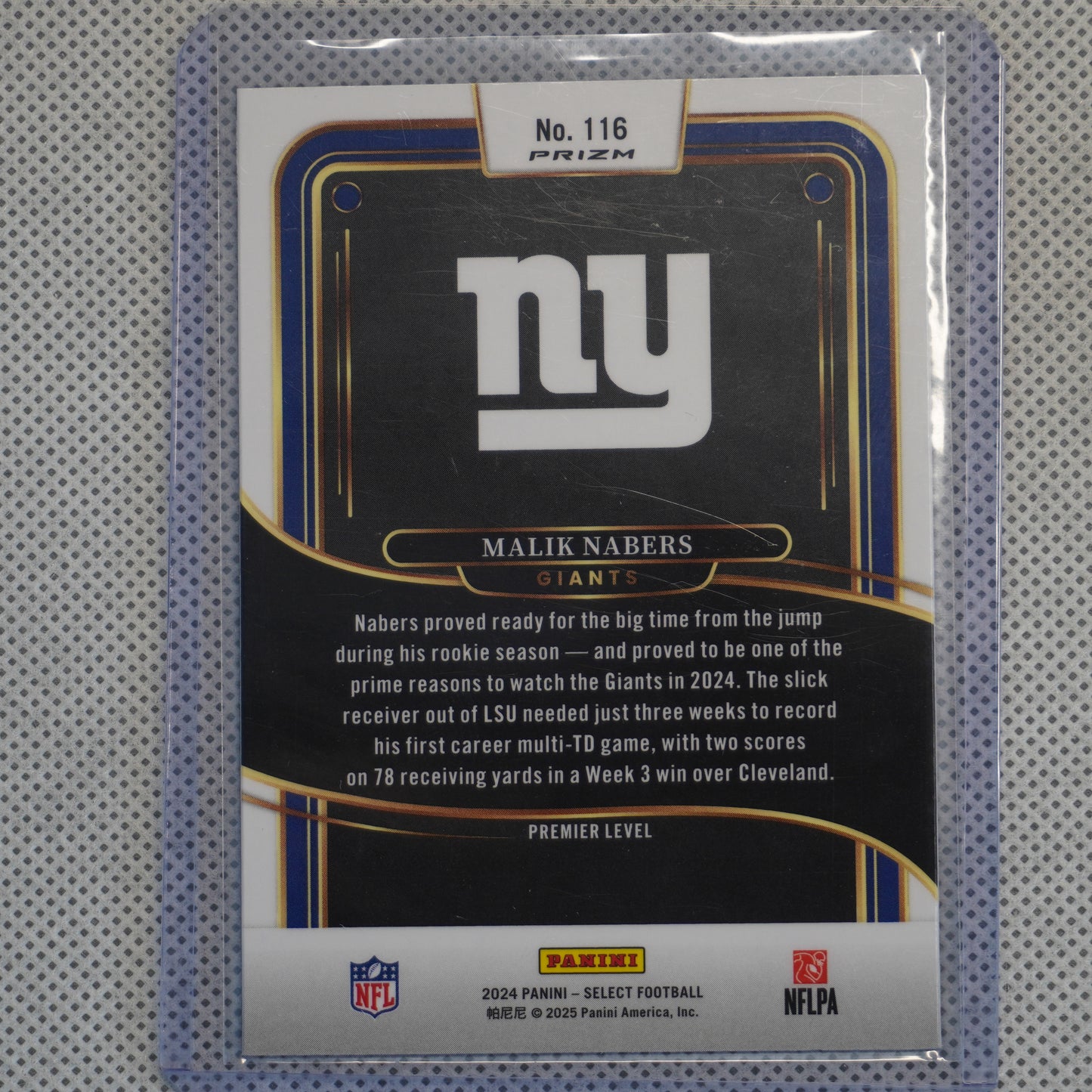 2024 Panini Select #116 Malik Nabers Red & Blue Prizm Shock New York Giants RC